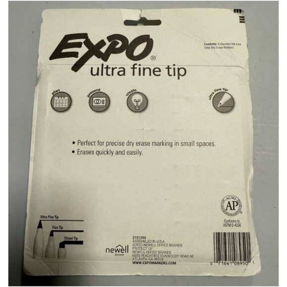 EXPO Dry Erase Markers Ultra Fine Tip 8ct - Multicolor Ink - Picture 2 of 3